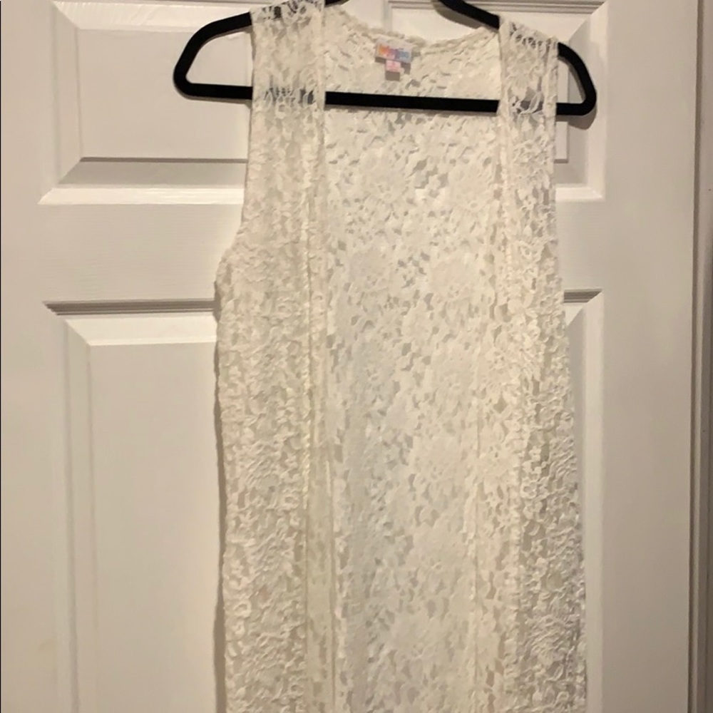 Lace Lularoe Small White Joy Vest